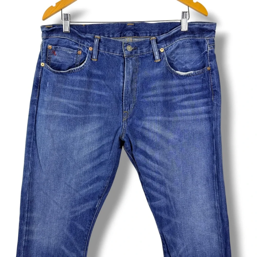 Polo Ralph Lauren Jeans Mens 36x30 Blue Slim‎ Fit Straight Stratford Wash Denim